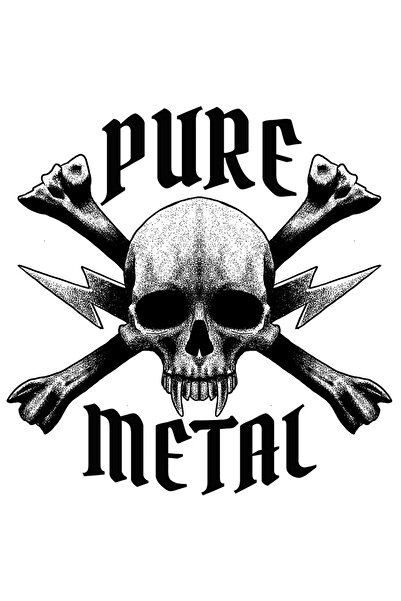 StoryGift Romania Sticker Adeziv 90CM Cu Mesajul Pure Metal, Craniu Mort, Oas...