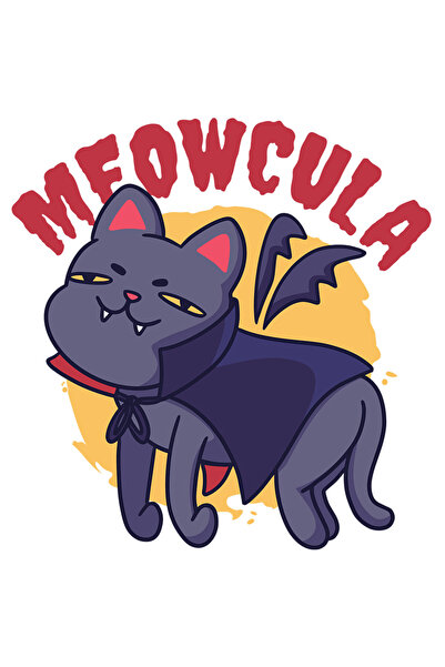 StoryGift Romania Sticker Autocolant 70CM Cu Mesaj Meowcula, Vampir, Pisica, ...