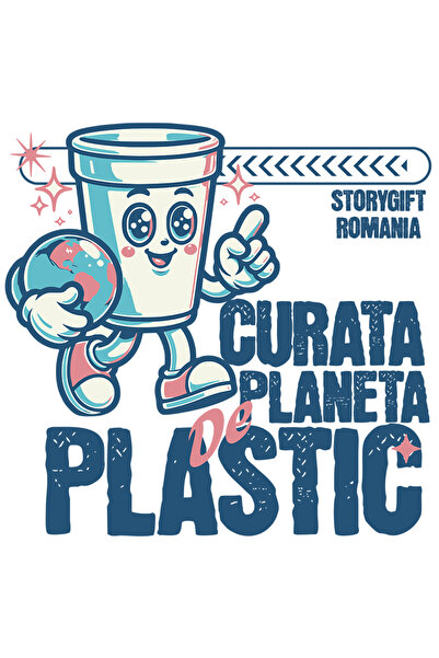 StoryGift Romania Sticker Eticheta 50CM Adeziv curata planeta de plastic cos ...