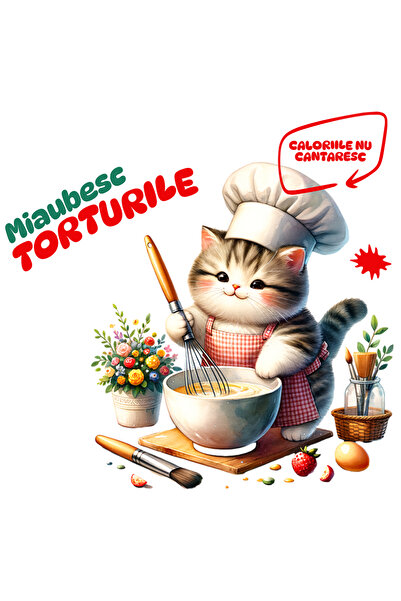 StoryGift Romania Sticker Autocolant 70CM Adeziv pisica bucatar cheff, delici...