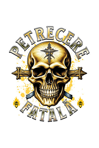 StoryGift Romania Sticker Autocolant 70CM Adeziv Petrecere Fatala craniu dist...