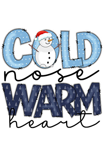 StoryGift Romania Sticker Autocolant 70CM cu om de zapada cu mesajul "Cold nose, warm heart", nas rece, inima ca