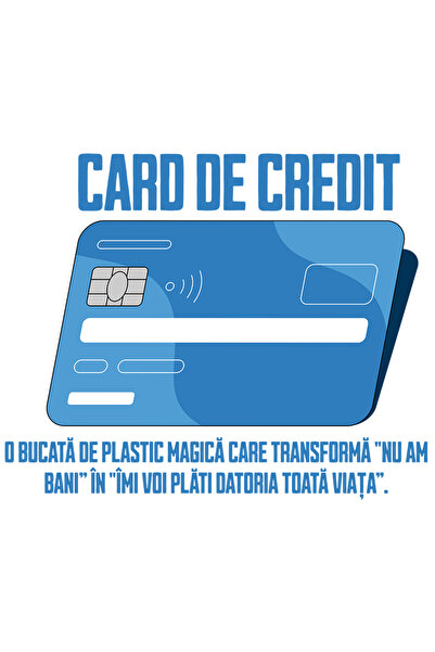 StoryGift Romania Sticker Autocolant 70CM Adeziv card de credit, banca, rate la banca, bani, datorii cu Margini