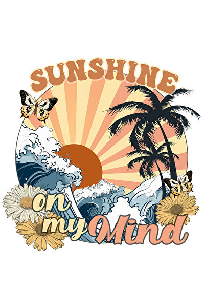 StoryGift Romania Sticker Adeziv 90CM cu mesajul "Sunshine on my mind", vara,...