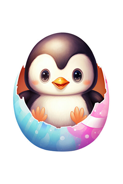 StoryGift Romania Sticker Autocolant 70CM cu un pinguin vesel, ilustratie, ie...