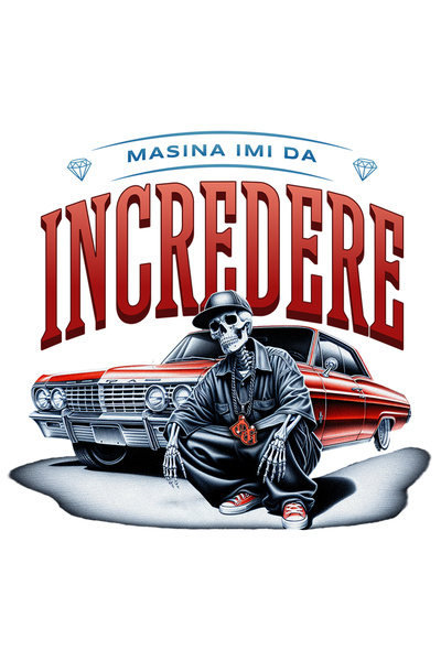 StoryGift Romania Sticker Autocolant 70CM Adeziv masina imi da incredere, schelete gangster iubitorii de masini