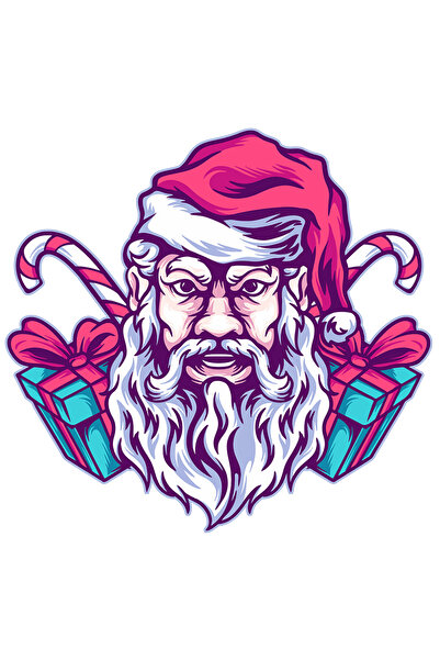 StoryGift Romania Sticker Autocolant 70CM Cu Mos Craciun, Dulciuri, Cutii De ...