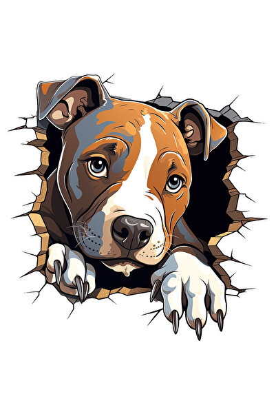 StoryGift Romania Sticker Cu Staffordshire Bull Terrier, Caine, Animal De Com...