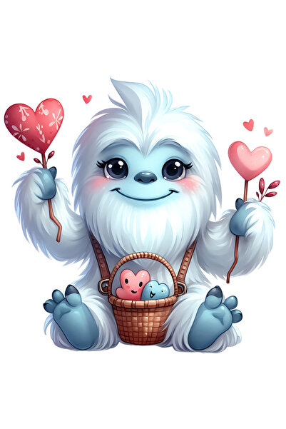 StoryGift Romania Sticker Autocolant 70CM cu Yeti vesel, ilustratie, omul zap...