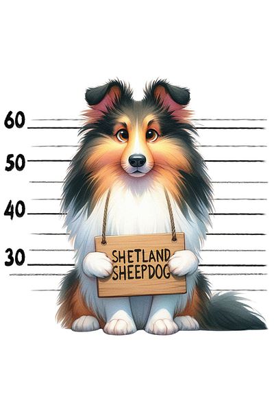 StoryGift Romania Sticker Eticheta 50CM cu Shetland Sheepdog (ciobanesc de Shetland), caine, animal de companie,