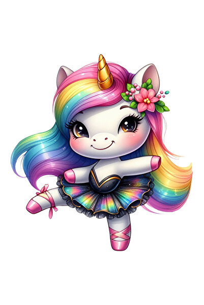 StoryGift Romania Sticker Autocolant 70CM cu un unicorn care danseaza, ilustr...