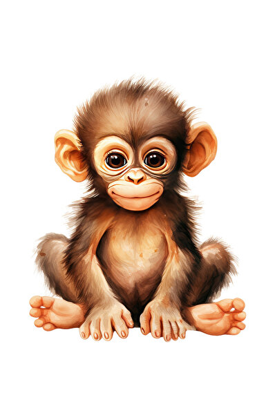 StoryGift Romania Sticker Adeziv 90CM cu un pui de cimpanzeu, ilustratie, tim...