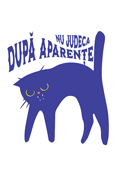 StoryGift Romania Sticker Adeziv 90CM Adeziv Pisica, text NU JUDECA DUPA APAR...