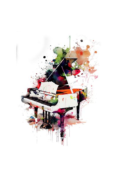 StoryGift Romania Sticker Label 40CM With Painting Piano, Classical Musical Instruments, Classical Music, Multicolor