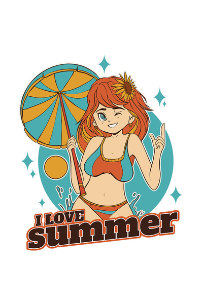 StoryGift Romania Sticker Adeziv 90CM Cu Silueta Feminina In Costu De Baie Cu Umbrela De Soare, Text In Engleza