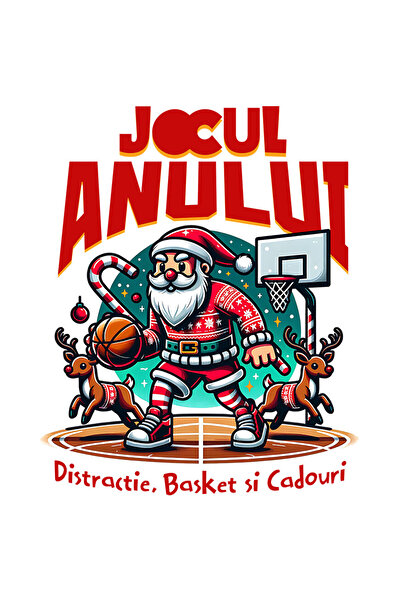 StoryGift Romania Sticker Eticheta 40CM cu Mos Craciun Pe Terenul De baschet ...