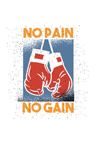 StoryGift Romania Sticker Adeziv 90CM Cu Text In Engleza Motivational No Pain No Gain, Multicolor, Manusi De Box