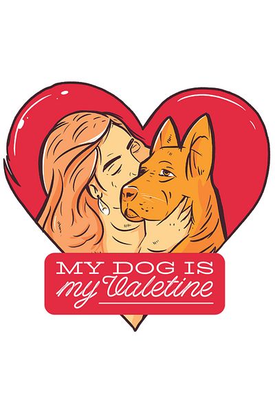 StoryGift Romania Sticker Adeziv 90CM Cainele Meu Este Valentinul Meu, My Dog is My Valentine, cu Margini Albe,