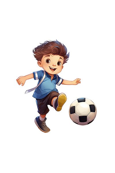 StoryGift Romania Adhesive Sticker 90CM with a little boy playing football, passion, talent, dedication, ball, training