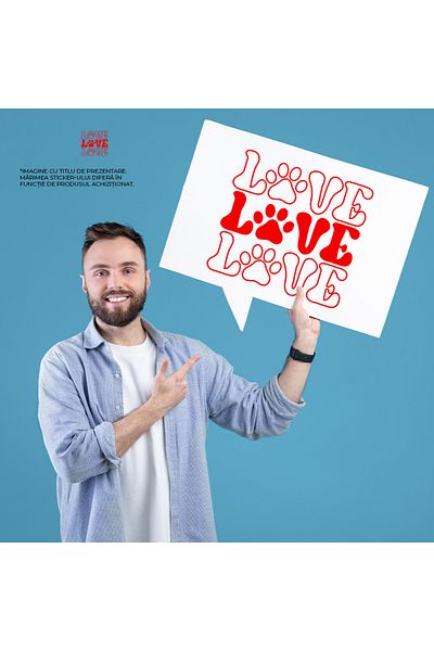StoryGift Romania Sticker Adeziv 90CM Exterior cu labute pentru iubitorii de caini - animal de companie , Vinyl