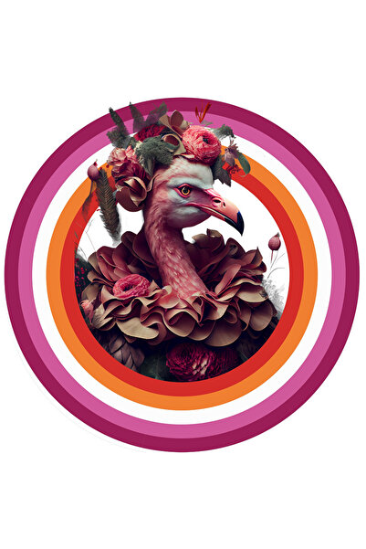 StoryGift Romania Sticker Adeziv 90CM Cu Flamingo, Flori, Guler Cu Franjuri, ...