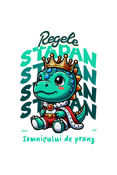 StoryGift Romania Sticker Autocolant 70CM Adeziv regele stapan dinozaur cu co...