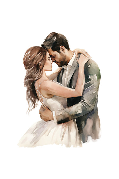 StoryGift Romania Sticker Eticheta 40CM cu o femeie si un barbat la nunta, il...