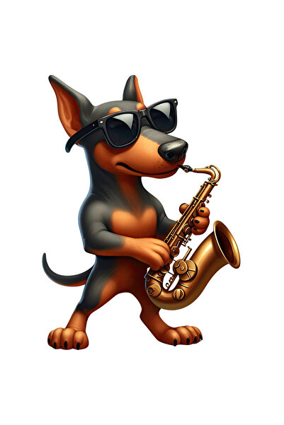 StoryGift Romania Sticker Autocolant 70CM cu un caine cu ochelari care canta ...