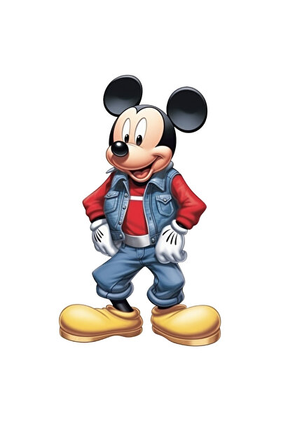 StoryGift Romania Sticker Adeziv 90CM Cu Mickey Mouse in Haine de Tineresti, Inalt, Desene Animate, Disney, cu