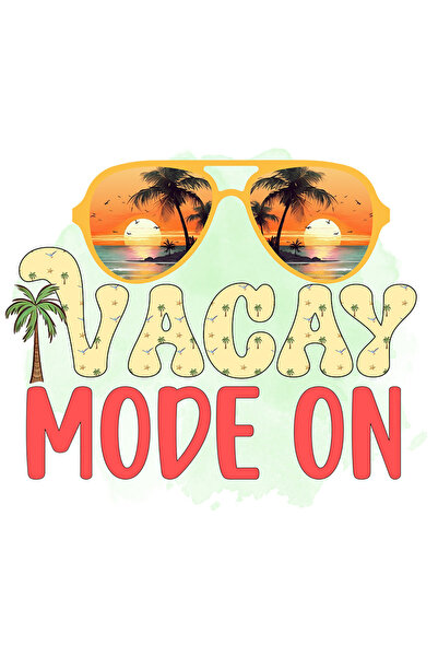 StoryGift Romania Sticker Autocolant 70CM cu mesajul "Vacay mode on", vara, v...