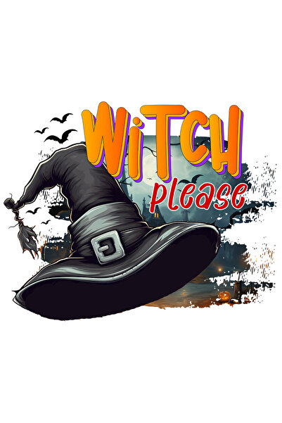 StoryGift Romania Sticker Eticheta 50CM cu mesajul "Witch, please", ilustrati...