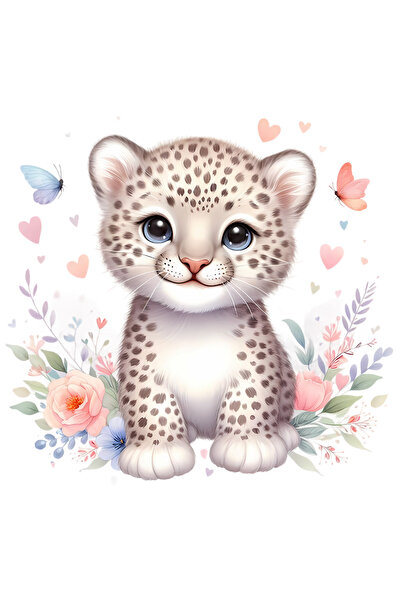 StoryGift Romania Sticker Autocolant 70CM cu un pui de jaguar, ilustratie, ve...