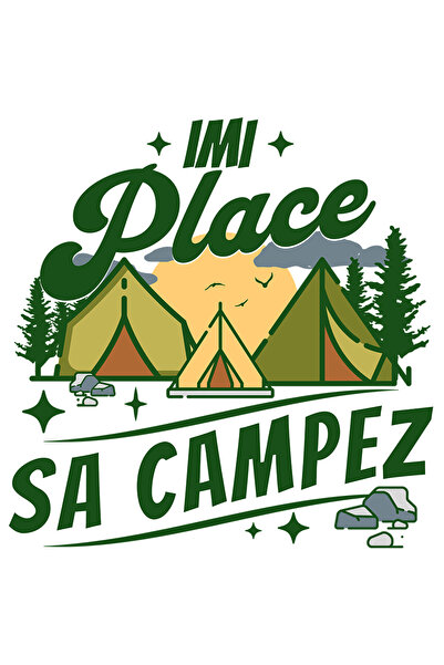 StoryGift Romania Sticker Eticheta 40CM Adeziv imi place sa campez cort in natura aventura padure cu Margini Al