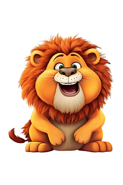 StoryGift Romania Sticker Cu Un Leu Gras, Ilustratie, Obezitate, Rade, Se Sim...