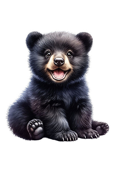 StoryGift Romania Sticker Eticheta 40CM cu un ursulet fericit, ilustratie, ju...