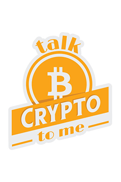 StoryGift Romania Sticker Eticheta 40CM Personalizata Talk Bitcoin Crypto to Me, Investitori, blockchain, Invest