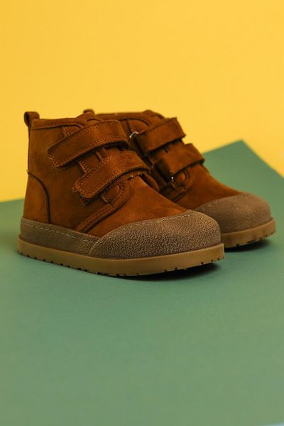 Limoya Παιδικές μπότες Jolan Brown Suede Velcro