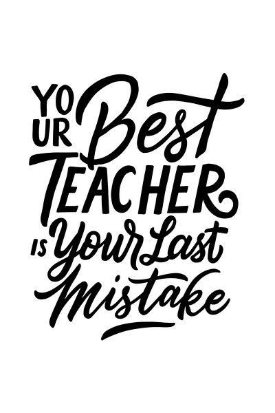 StoryGift Romania Sticker Eticheta 50CM Cu Mesajul Motivational Your Best Teacher Is Your Last Mistake, Din Gres