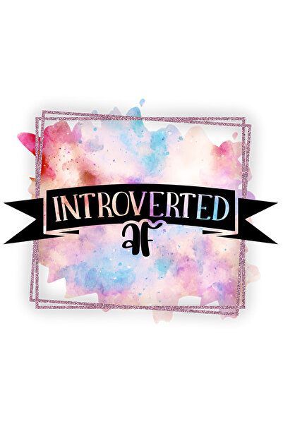 StoryGift Romania Sticker Eticheta 40CM cu mesajul "Introverted af", ilustrat...