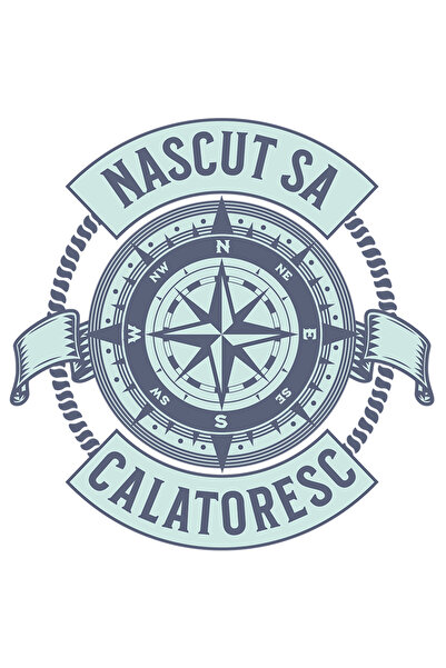 StoryGift Romania Sticker Autocolant 70CM Adeziv nascut sa calatoresc busola ...