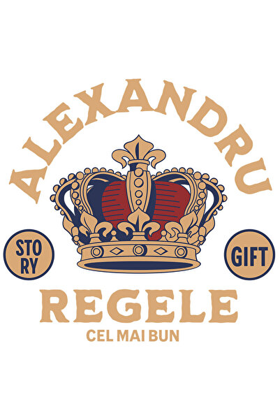 StoryGift Romania Sticker Eticheta 50CM cu Coroana De Rege Text Alexandru Cel...