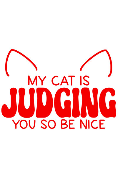 StoryGift Romania Sticker Adeziv 90CM Exterior cu textul "Pisica mea te judec...