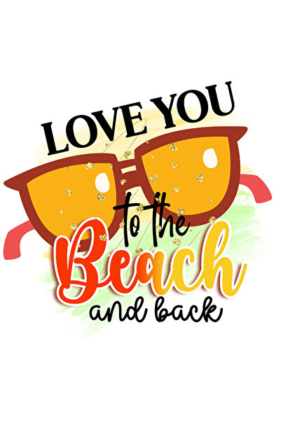 StoryGift Romania Sticker Eticheta 50CM cu mesajul "Love you to the beach and back", vara, vacanta, relaxare, co