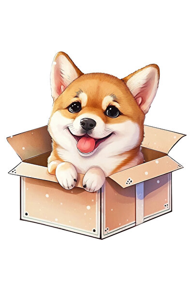 StoryGift Romania Sticker Autocolant 70CM cu un catel Chow Chow care iese din...