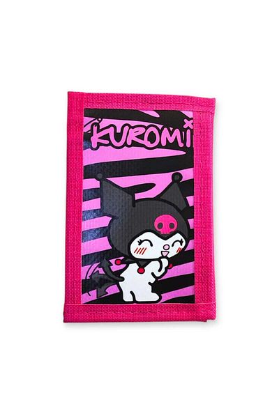 Bebek Özel Velcro Girl's Wallet Zippered Wallet Colorful Kuromi 4 Printed Wallet