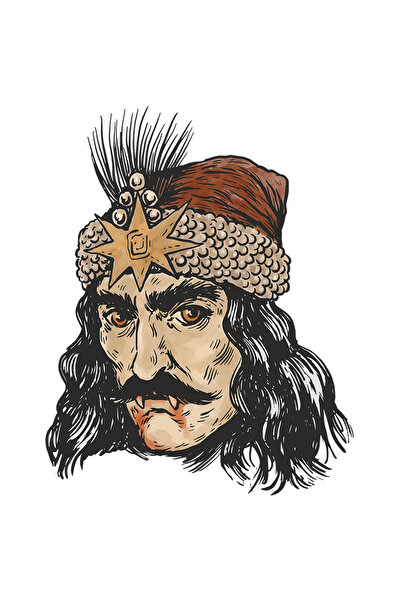 StoryGift Romania Sticker Autocolant 70CM Cu Vlad Tepes, Vampir, Colti, Sange...