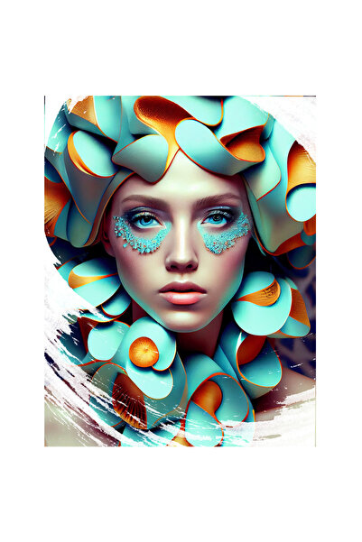 StoryGift Romania Sticker Autocolant 70CM Cu Portret Fata Palarie Bizara Alba...