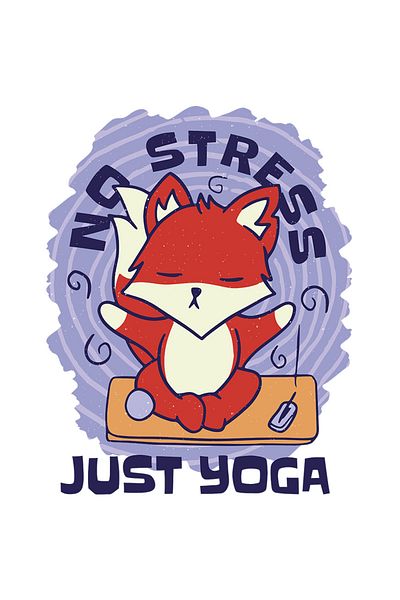 StoryGift Romania Personalized 70CM Self-Adhesive Sticker For Yoga Practitioners, No Stress, with White Borders