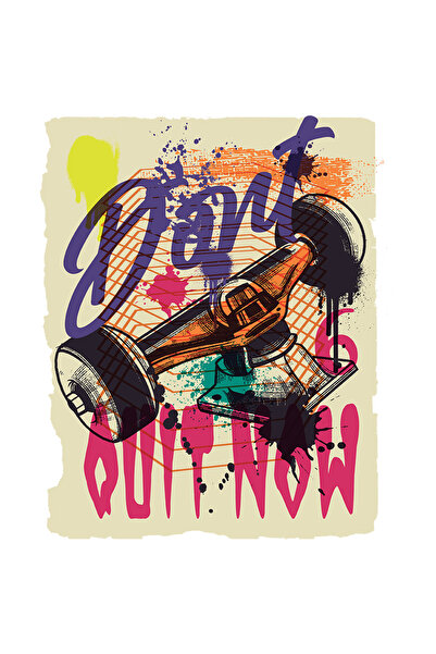 StoryGift Romania Sticker Adeziv 90CM Cu Mesaj In Engleza Don't Quit Now, Abs...