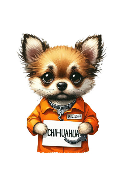 StoryGift Romania Sticker Autocolant 70CM cu un catel Chihuahua la inchisoare...